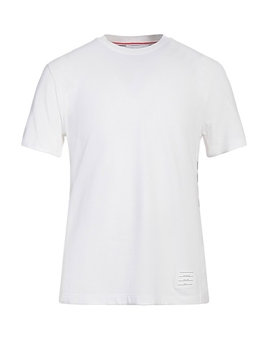 THOM BROWNE T-shirt Bianco 100% Cotone, Elastan