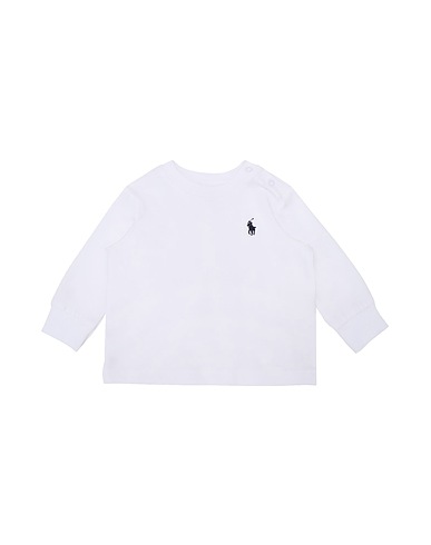POLO RALPH LAUREN T-shirt Long Sleeve Cotton Jersey T-Shirt Bianco 100% Cotone