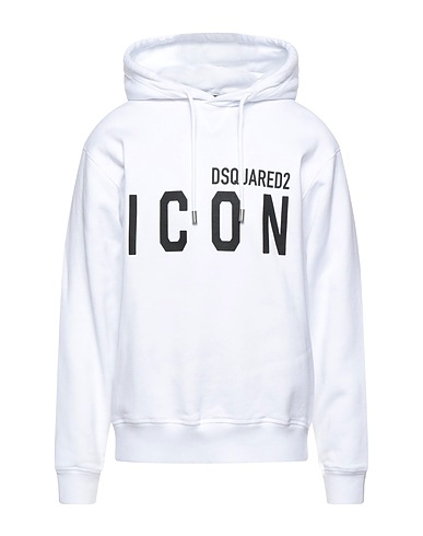 DSQUARED2 Hooded track jacket  White 100% Cotton, Elastane