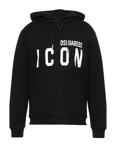 DSQUARED2 Felpa Nero 100% Cotone, Elastan