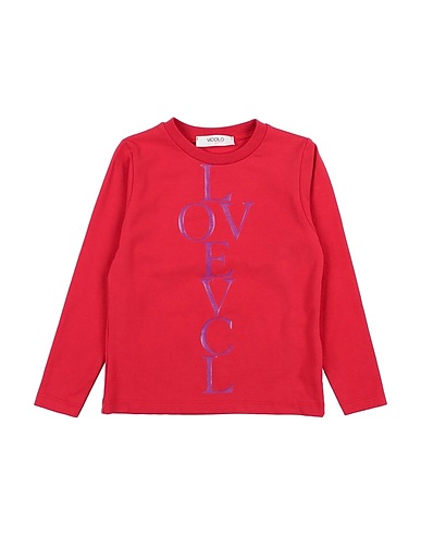 VICOLO T-shirt Red 90% Cotton, 10% Elastane