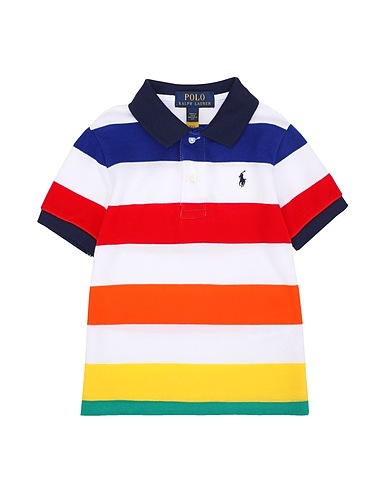 POLO RALPH LAUREN Polo shirt Striped Cropped Cotton Mesh Polo Shirt
 White 100% Cotton