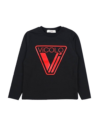 VICOLO T-shirt Noir 90% Coton, 10% Élasthanne