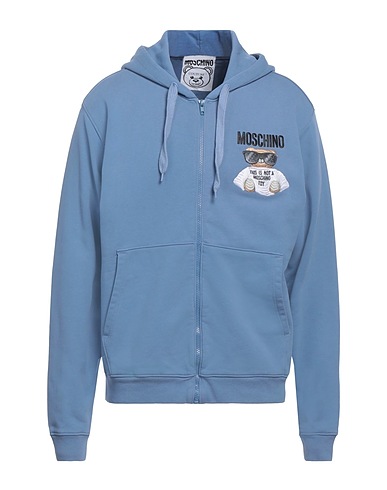 MOSCHINO Hooded sweatshirt Pastel blue 100% Cotton