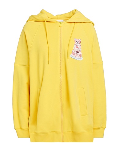 MOSCHINO Hooded track jacket  COUTURE Yellow 100% Cotton, Polyamide