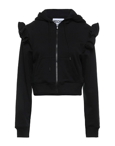 MOSCHINO Hooded track jacket  Black 100% Cotton