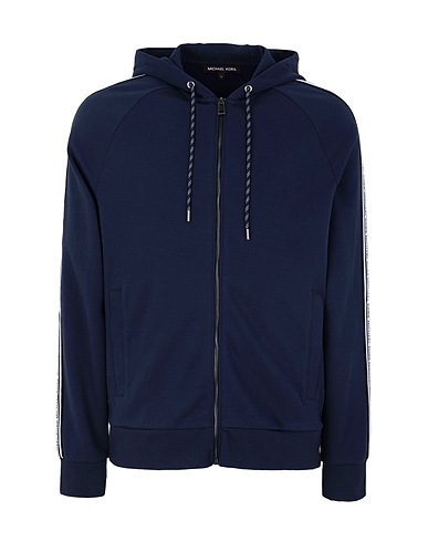 MICHAEL KORS MENS Hooded track jacket  BLOCKED LOGO HOODIE
 Midnight blue 75% Cotton, 25% Polyester