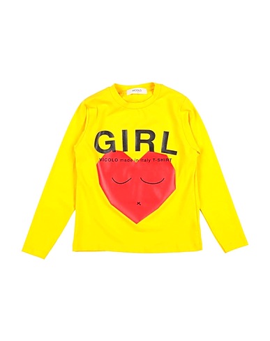 VICOLO T-shirt Giallo 90% Cotone, 10% Elastan