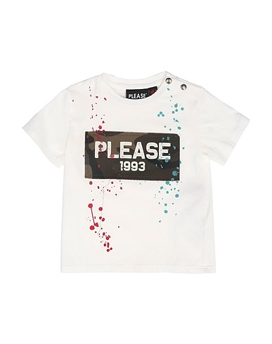 PLEASE T-Shirt Weiß 100% Baumwolle