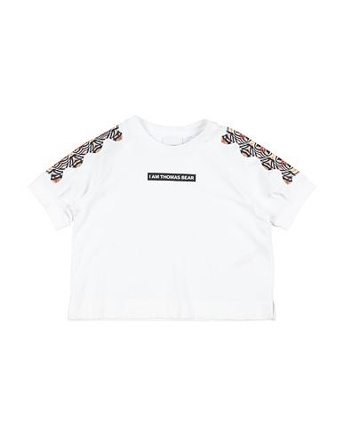 BURBERRY 티셔츠 화이트 100% 코튼, 엘라스테인