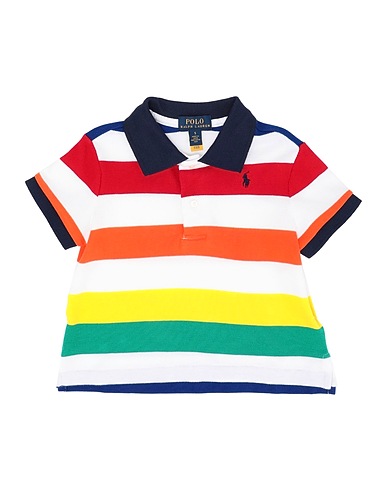 POLO RALPH LAUREN Polo shirt Striped Cropped Cotton Mesh Polo Shirt
 Midnight blue 100% Cotton
