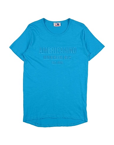AMERICANINO Ｔシャツ ターコイズブルー コットン 100%