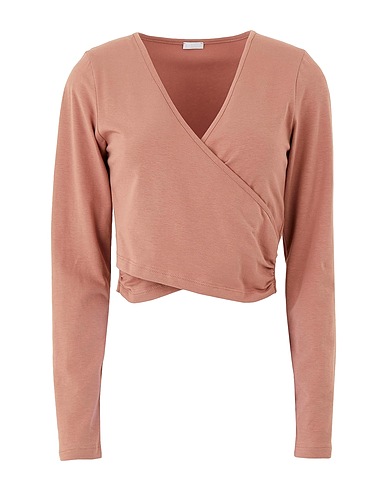 8 by YOOX Top ORGANIC COTTON CROPPED WRAP L/SLEEVE TOP
 Antikrosa 96% Organische Baumwolle, 4% Elastan