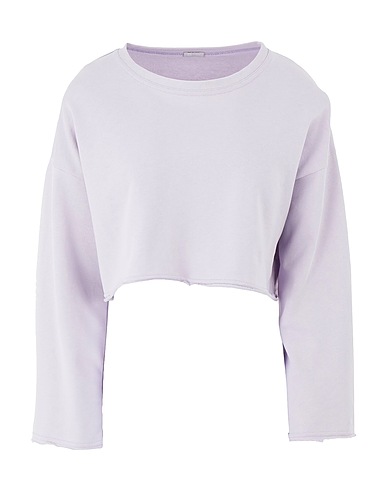 8 by YOOX Sweatshirt ORGANIC COTTON CROPPED L/SLEEVE SWEATSHIRT
 Lilac 100% Organic cotton