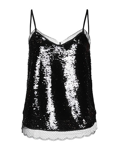 TWINSET Top Black 100% Polyester, Polyamide, Nylon