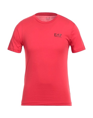 EA7 T-shirt Rosso 100% Cotone