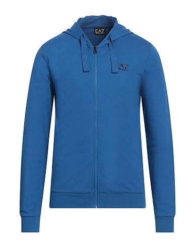 EA7 Hooded track jacket  Pastel blue 100% Cotton