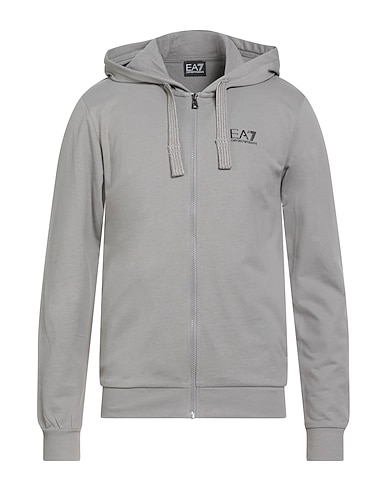 EA7 Hooded track jacket  Grey 100% Cotton
