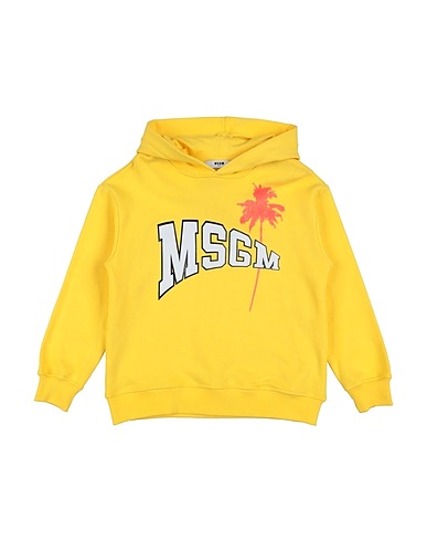 MSGM Hooded sweatshirt Yellow 90% Cotton, 10% Lycra®