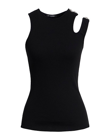 BALMAIN Vest Black 95% Cotton, 5% Elastane