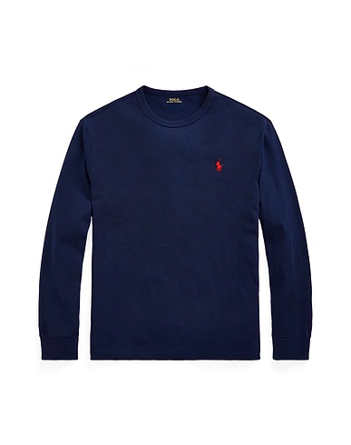 POLO RALPH LAUREN Basic T-shirt CLASSIC FIT JERSEY LONG-SLEEVE T-SHIRT
 Midnight blue 100% Cotton