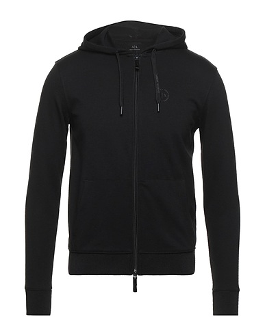 ARMANI EXCHANGE Hooded track jacket  Black 68% Polyester, 29% Viscose, 3% Elastane