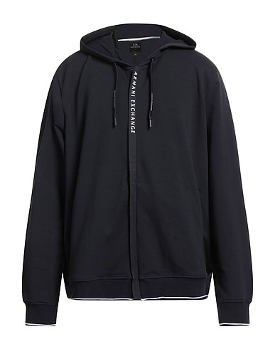 ARMANI EXCHANGE Hooded track jacket  Midnight blue 95% Cotton, 5% Elastane