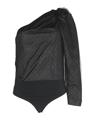 REDValentino One-shoulder top Black 100% Polyamide