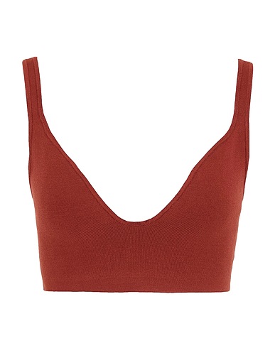8 by YOOX Crop top CROPPED KNIT TOP
 Mattone 60% Viscosa, 22% Poliestere, 15% Poliammide, 3% Elastan