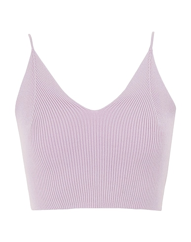 8 by YOOX Crop top RIB-KNIT SPAGHETTI STRAP BRALETTE
 Lilac 72% Polyester, 25% Polyamide, 3% Elastane
