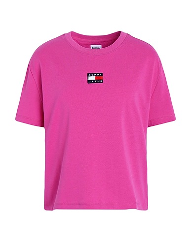 TOMMY JEANS Basic T-Shirt TJW TOMMY CENTER BADGE TOP
 Mauve 50% Recycled cotton, 50% Recycled polyester