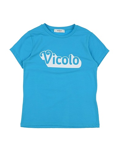 VICOLO T-Shirt Azurblau 90% Baumwolle, 10% Elastan