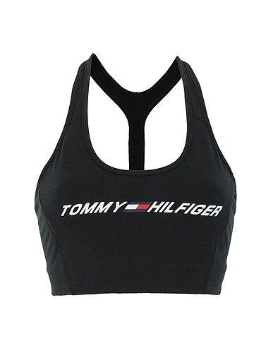 TOMMY HILFIGER Crop top MID INTENSITY GRAPHIC BRA
 Black 76% Polyester, 24% Elastane