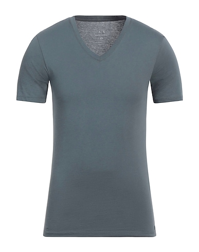 ARMANI EXCHANGE Basic T-Shirt Taubenblau 100% Pima-Baumwolle
