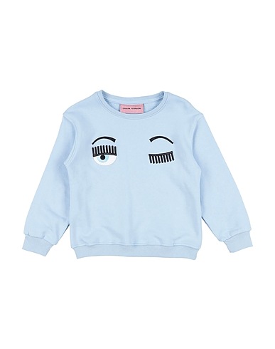 CHIARA FERRAGNI Felpa Celeste 100% Cotone