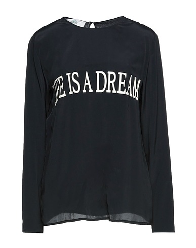 ALBERTA FERRETTI Top Noir 87% Viscose, 13% Soie