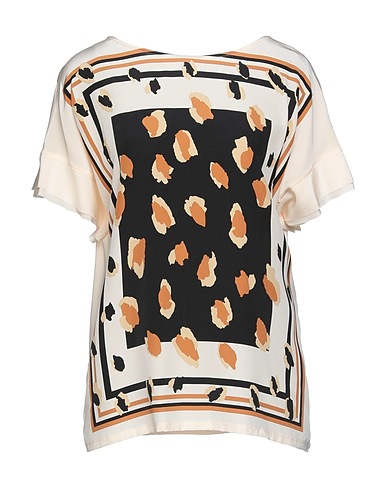 MARC CAIN Silk top Beige 100% Silk, Viscose, Elastane