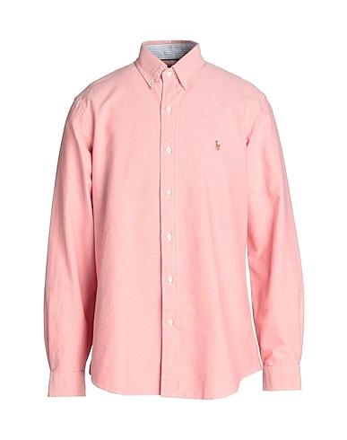 POLO RALPH LAUREN Solid color shirt CUSTOM FIT OXFORD SHIRT
 Salmon pink 100% Cotton