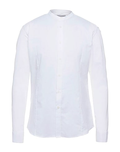 DANIELE ALESSANDRINI HOMME Solid colour shirt White 100% Cotton