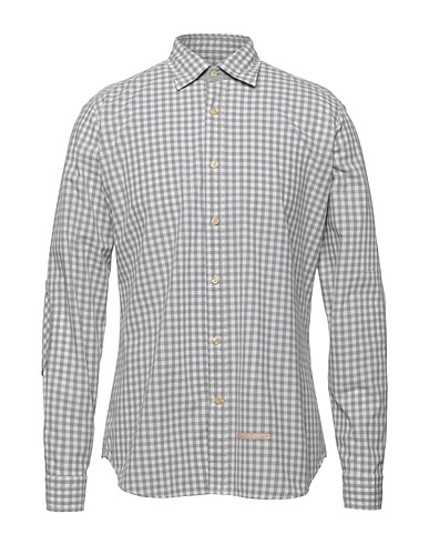 TINTORIA MATTEI 954 Camicia a quadri Grigio 100% Cotone