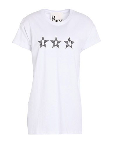 8PM T-shirt BIANCO 100% Cotone