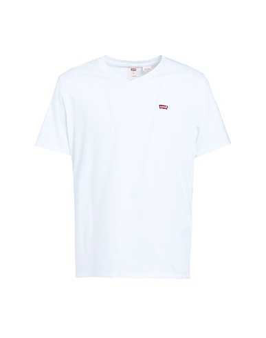 LEVI'S Basic T-Shirt ORIGINAL HM VNECK
 White 100% Cotton