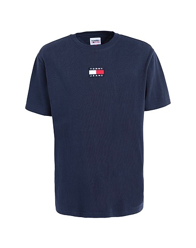 TOMMY JEANS T-shirt TJM TOMMY BADGE T-SHIRT
 Midnight blue 100% Organic cotton