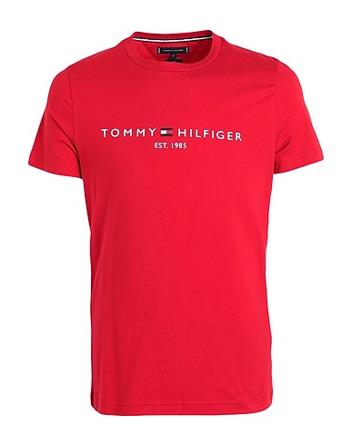 TOMMY HILFIGER T-shirt TOMMY LOGO T-SHIRT
 Tomato red 100% Cotton