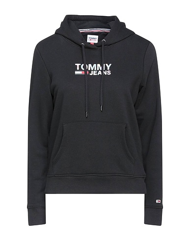 TOMMY JEANS Hooded track jacket  TJW SLIM METAL CORPORATE SWEATER
 Black 60% Cotton, 40% Polyester