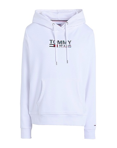 TOMMY JEANS Hooded track jacket  TJW SLIM METAL CORPORATE SWEATER
 White 60% Cotton, 40% Polyester