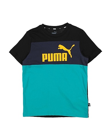 PUMA T-shirt ESS+ Colorblock Tee B Turquoise 100% Cotton, Polyester