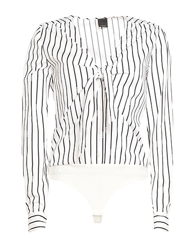 PINKO Striped shirt White 100% Cotton, Polyester, Elastane