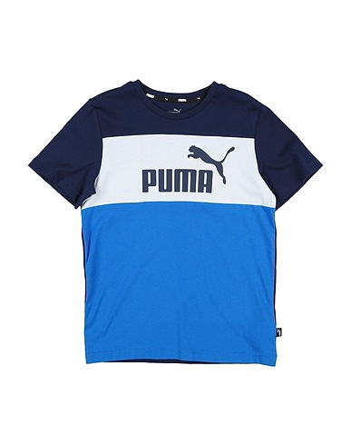 PUMA T-shirt ESS+ Colorblock Tee B Azzurro 100% Cotone, Poliestere