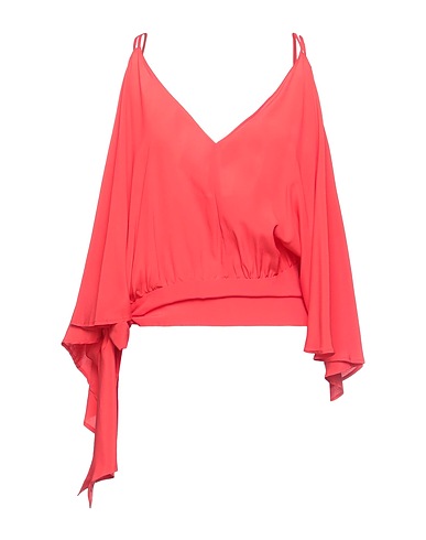 SIMONA CORSELLINI Schulterfreies Top Koralle 83% Acetat, 17% Seide